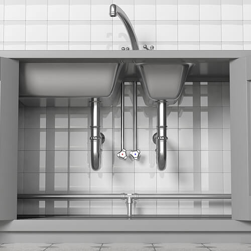 water pipes in the kitchen